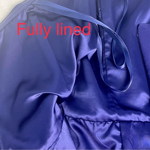Review one shoulder semi-formal dress in royal blue. Size 12 - Picture 6 of 10